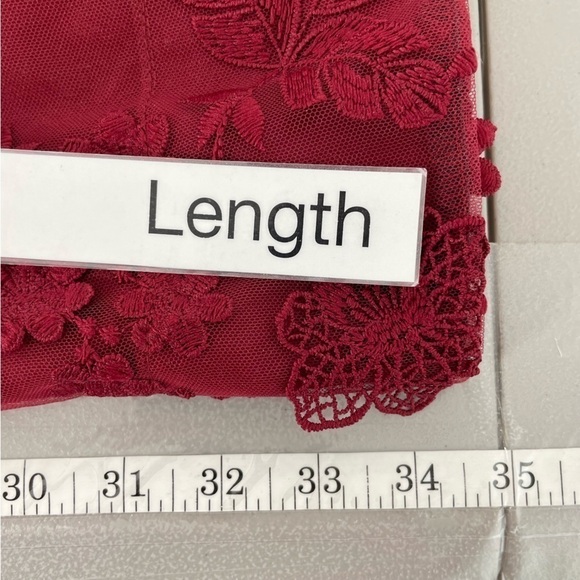 SIGNATURE ROBBIE BEE Dress NWT Red Lace Shift Size Small Petite SP - Picture 11 of 13